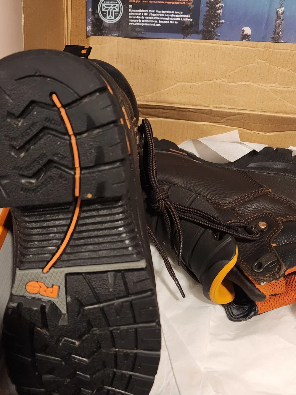 Timberland PRO Brown Boots with Orange Accents